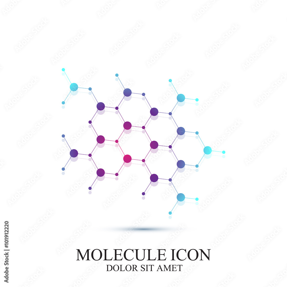 Modern icon dna and molecule. Vector template for medicine, science, technology , chemistry, biotechnology Modern icon dna and molecule. Vector template for medicine, science, technology , chemistry, biotechnology