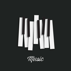 Keuken achterwand Voor hem Jazz festival poster met pianotoetsen  © archiwiz