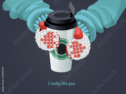 Coffee Offer with Love Illustration