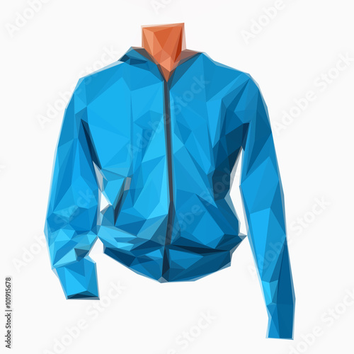 Low poly  design triangular sports jacket triangular