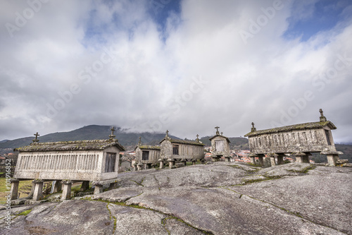 Ancient stone corn driers in Soajo, north of Portugal