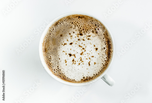 Cup of coffee isolated on a white background.