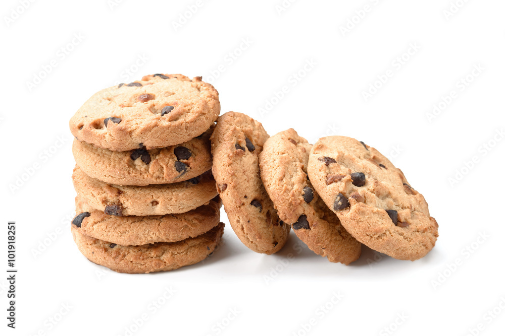 chocolate cookies on white chocolate cookies on white