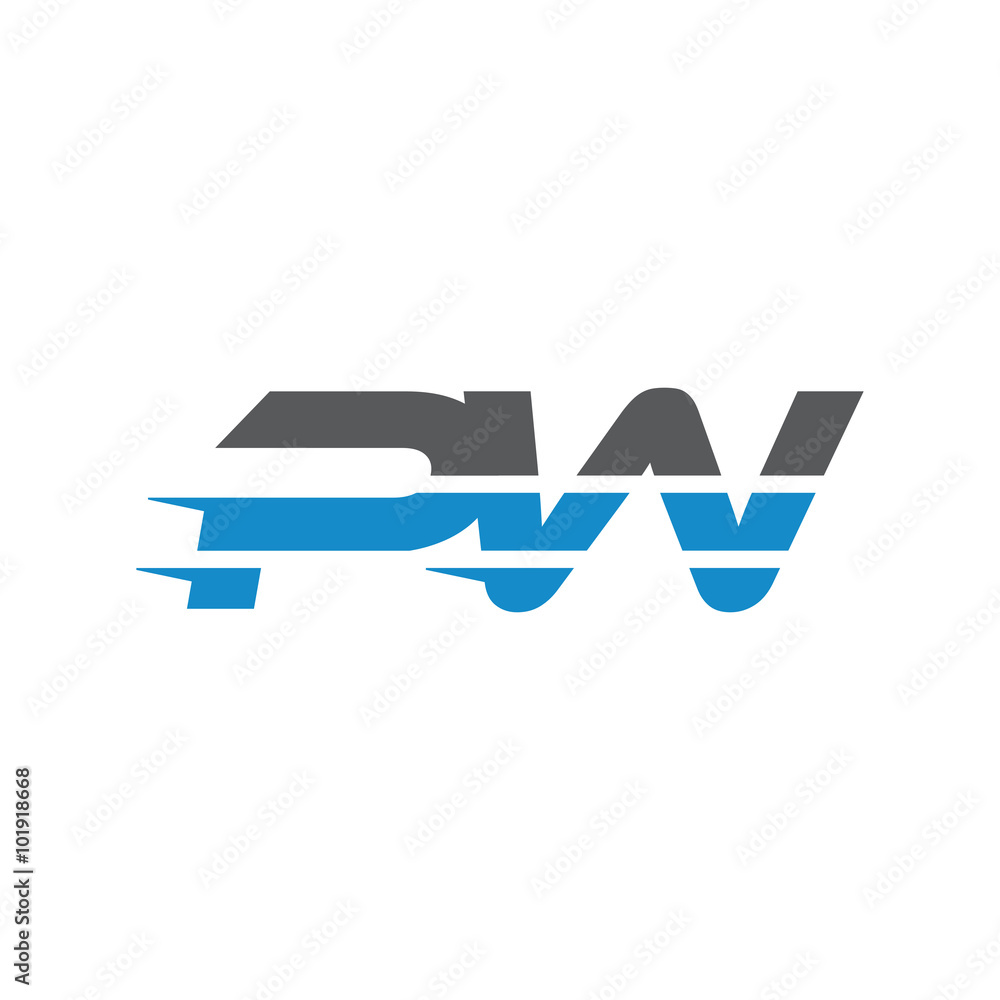 Simple Modern Dynamic Letter Initial Logo pw Simple Modern Dynamic Letter Initial Logo pw