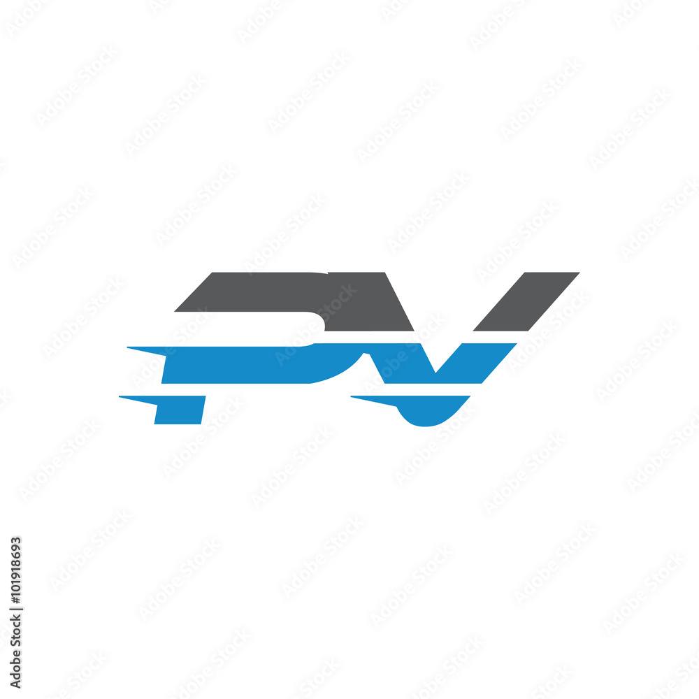 Simple Modern Dynamic Letter Initial Logo pv Simple Modern Dynamic Letter Initial Logo pv