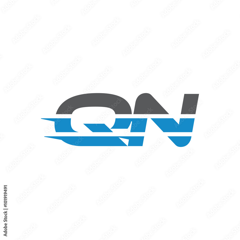 Simple Modern Dynamic Letter Initial Logo qn