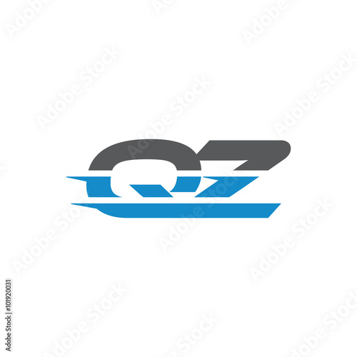 Simple Modern Dynamic Letter Initial Logo qz