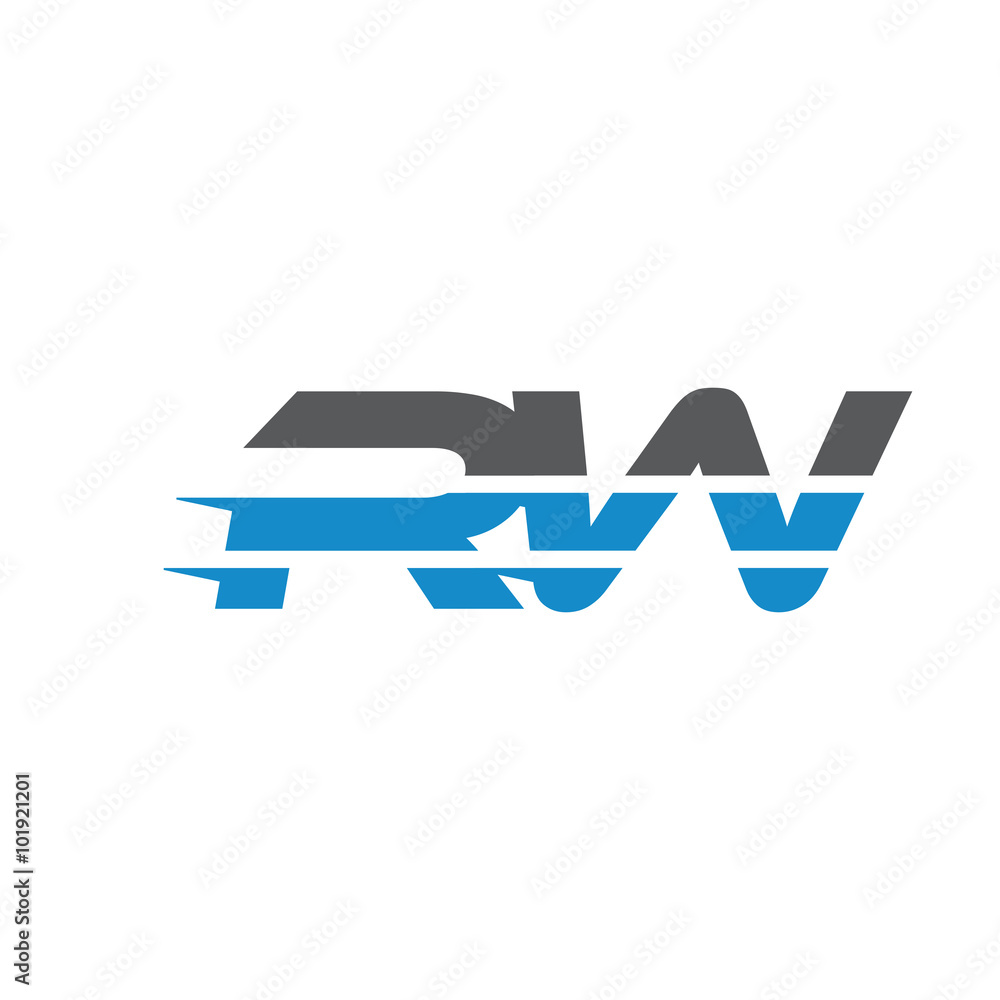 Simple Modern Dynamic Letter Initial Logo rw Simple Modern Dynamic Letter Initial Logo rw