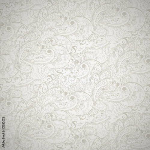 Floral seamless gray background.