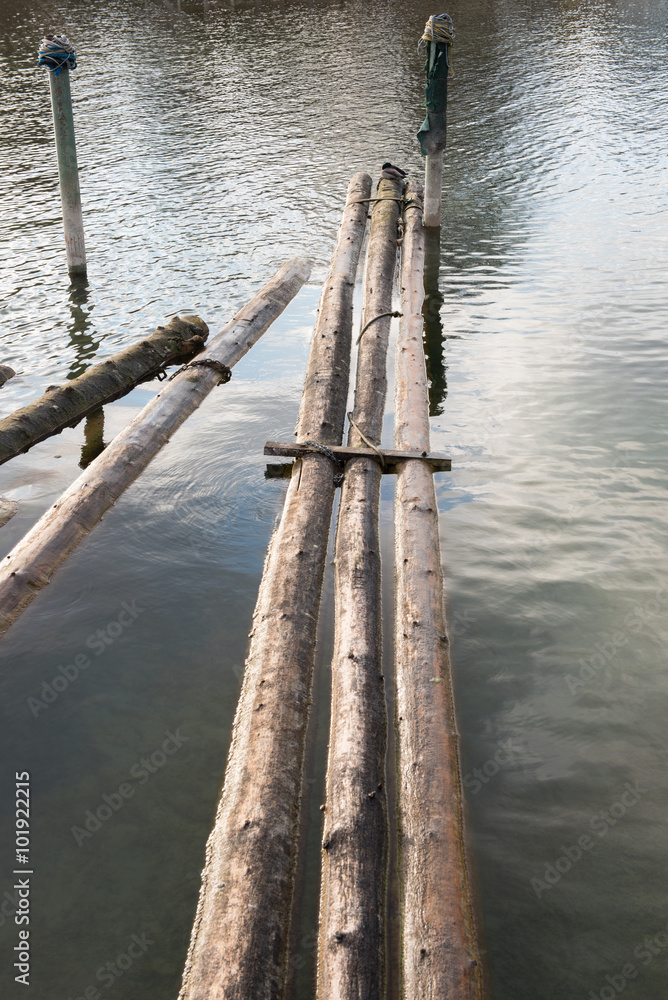 boat impact protection at the bridge at lake chiemsee