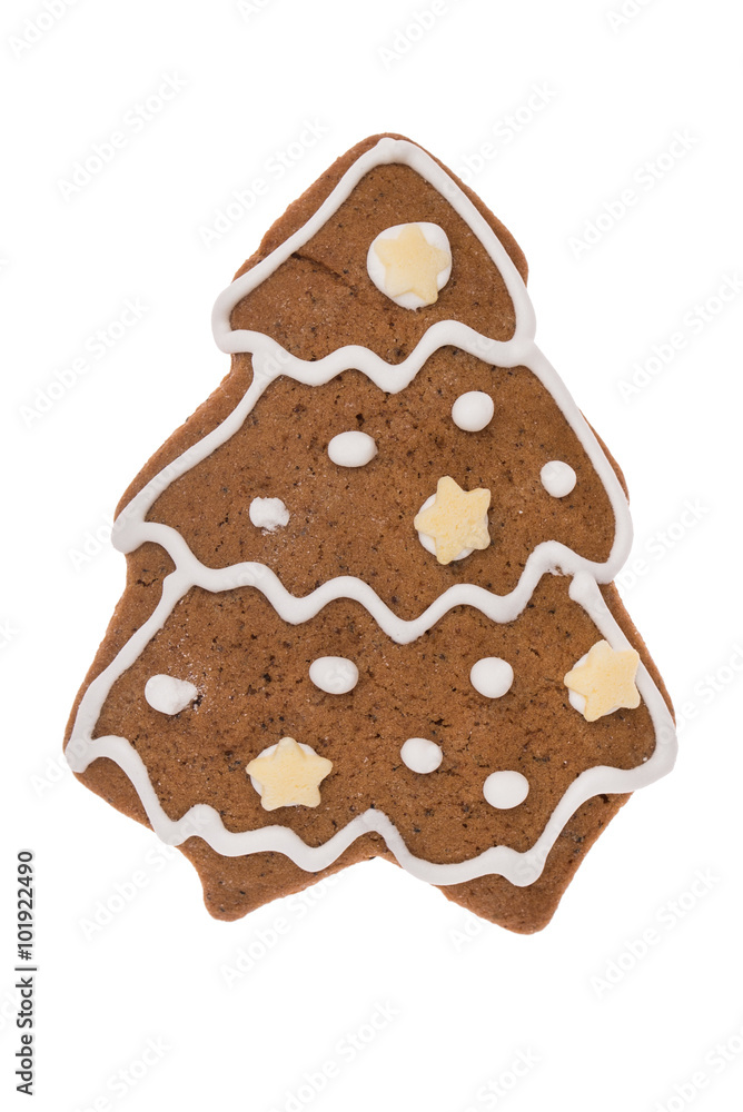 Christmas gingerbread tree isolated on a white background Christmas gingerbread tree isolated on a white background
