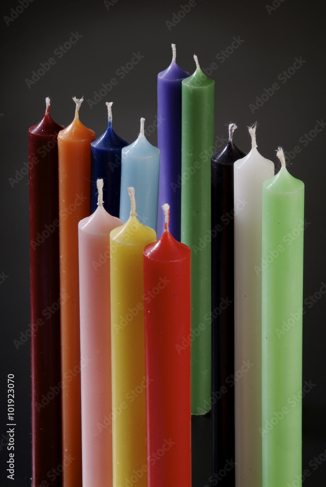 Fototapeta premium group of colorful cylindrical candles g