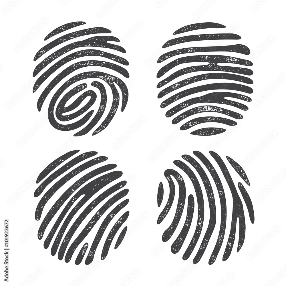 Grunge finger print set Grunge finger print set