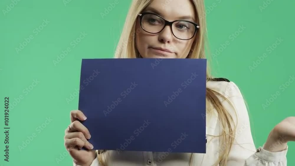 Business woman speaks on the phone green screen Business woman speaks on the phone green screen