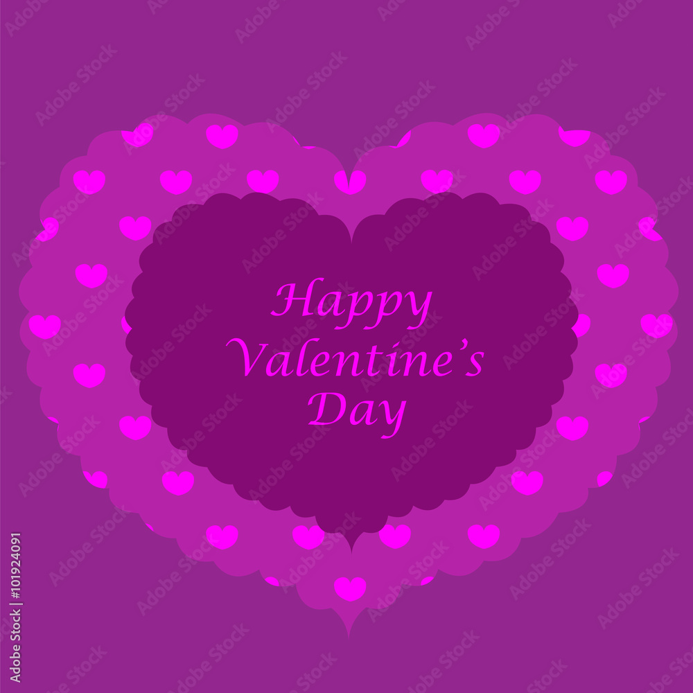 Purple valentine card seamless pattern