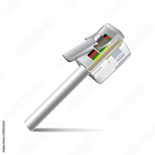 Internet cable isolated on white vector