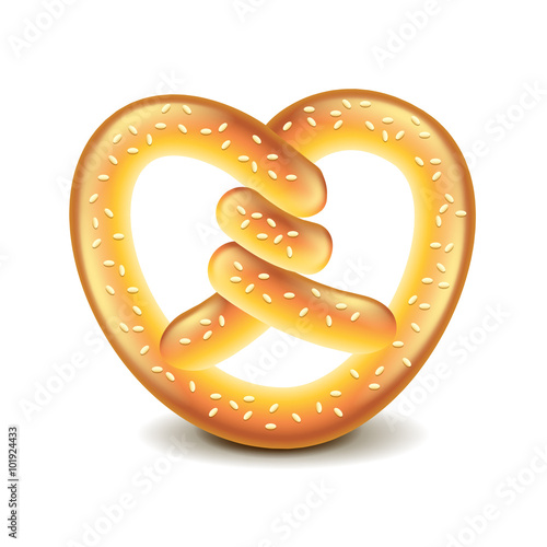 Pretzel isolated on white vector