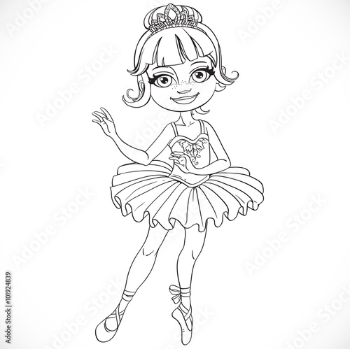 Beautiful little ballerina girl tiara outlined