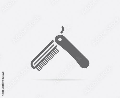 Folding Hairbrush Vector Element or Icon, Illustration Ready for Print or Plotter Cut or Using as Logotype with High Quality