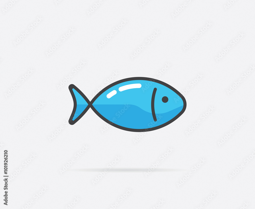 Vector Illustration of the Fish can be used as Logo or Icon Vector Illustration of the Fish can be used as Logo or Icon