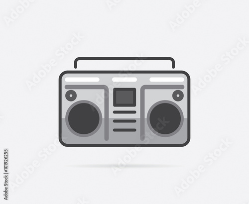Boombox Vector. Beach Sea Element, Summer or Vacation Travel. Can be used as Logo or Icon. Premium quality.