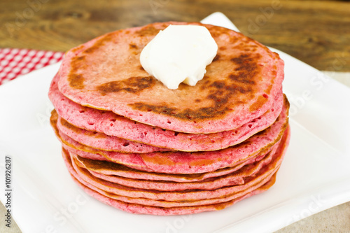 Pancake with Beets. Diet Food