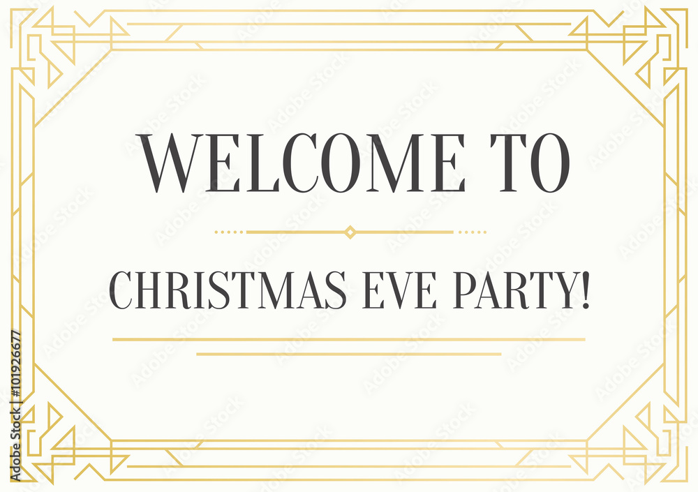 Φωτογραφία Great Vintage Invitation Sign in Art Deco or Nouveau Epoch 1920's Gangster Era V