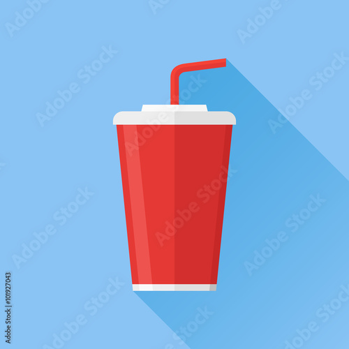 Soda takeaway flat icon. Drink cup.