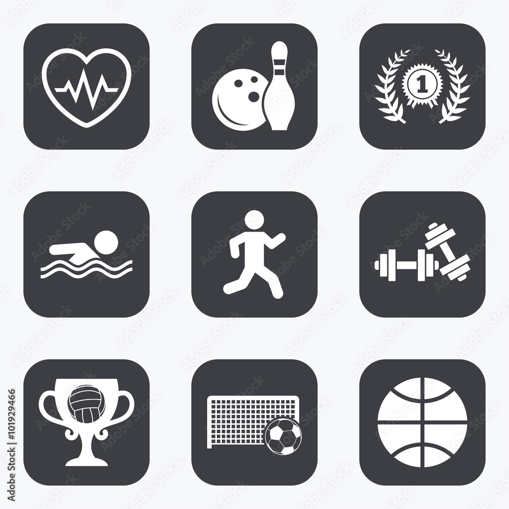 Sport games, fitness icon. Football, basketball. Sport games, fitness icon. Football, basketball.