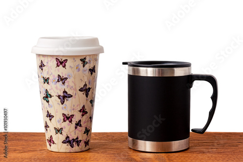 His and Her Isolated Mugs