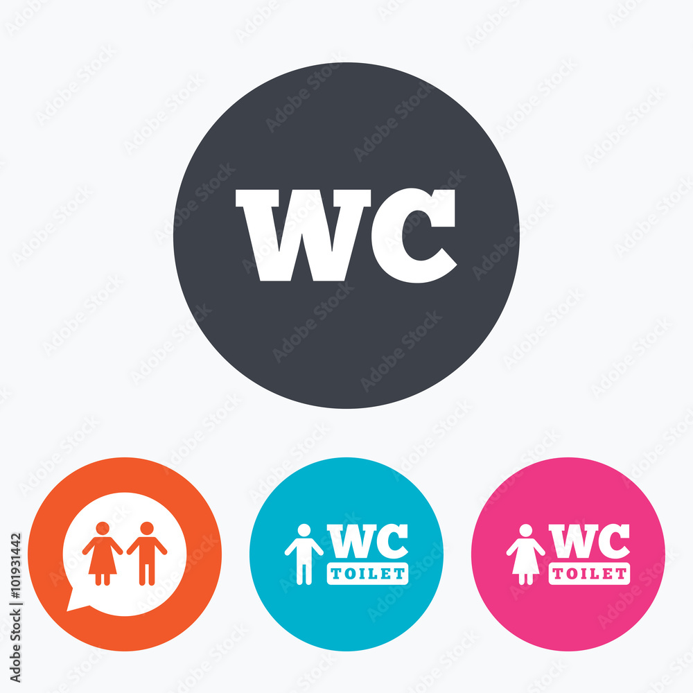 WC Toilet icons. Gents and ladies room. WC Toilet icons. Gents and ladies room.