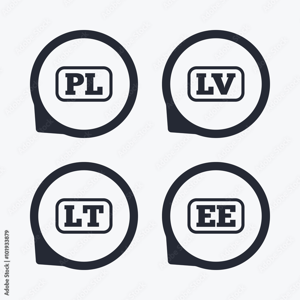 Language icons. PL, , , LT and EE translation. Language icons. PL, , , LT and EE translation.