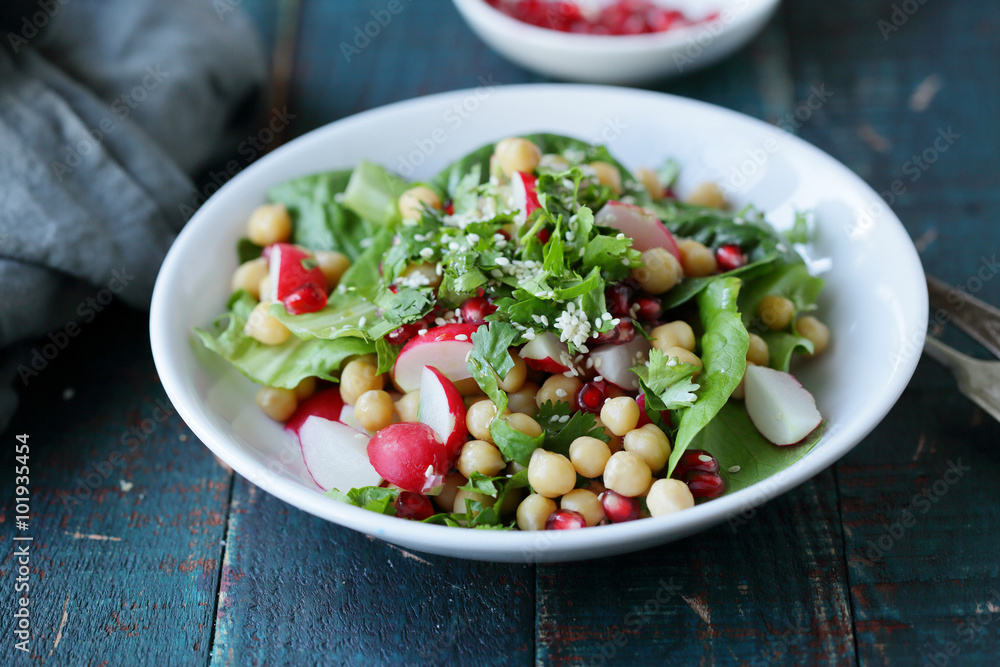 spring salad with chickpea spring salad with chickpea