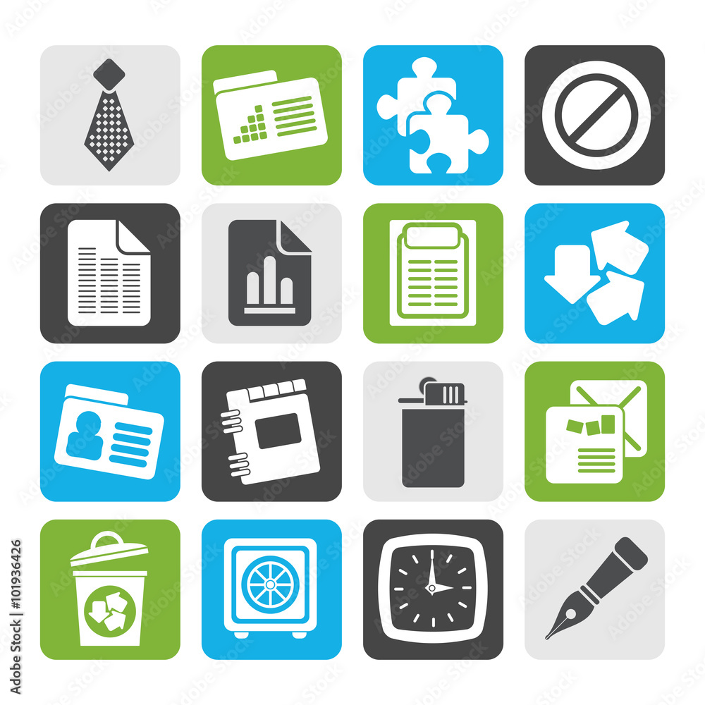 Flat Business and Office Icons- Vector Icon Set Flat Business and Office Icons- Vector Icon Set