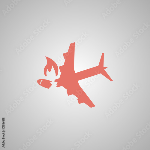 Airplane Crash vector icon.