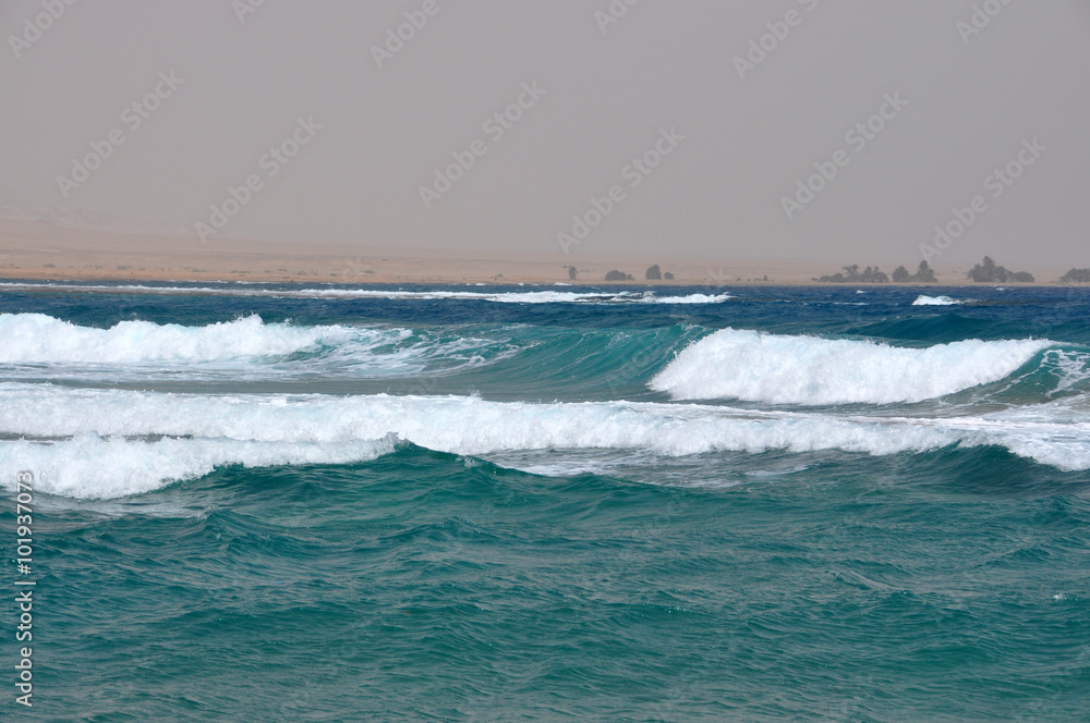 Fototapeta premium Turquoise waves on the Red Sea in Egypt