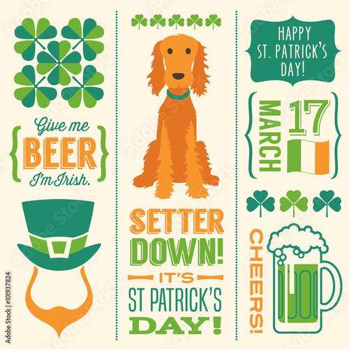 St. Patrick's Day vector design elements for banners, greeting cards, invitations
