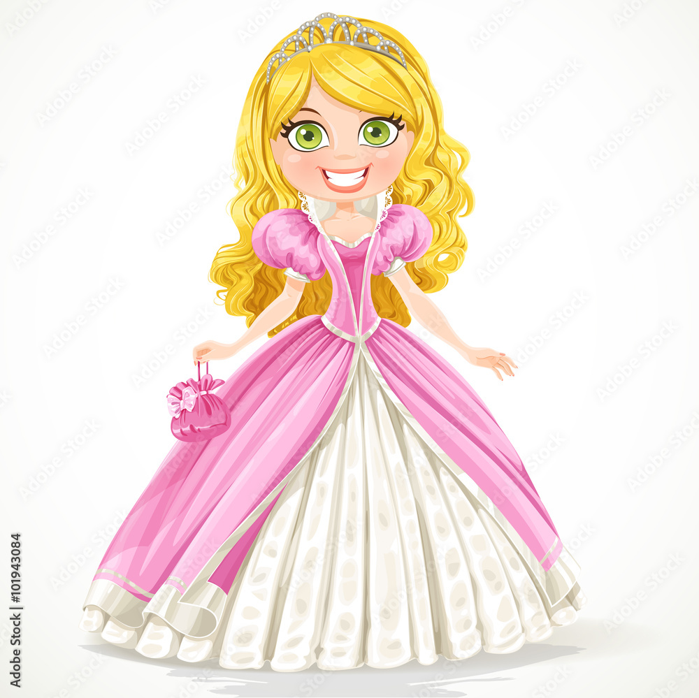Beautiful blond princess in a pink ball gown Beautiful blond princess in a pink ball gown