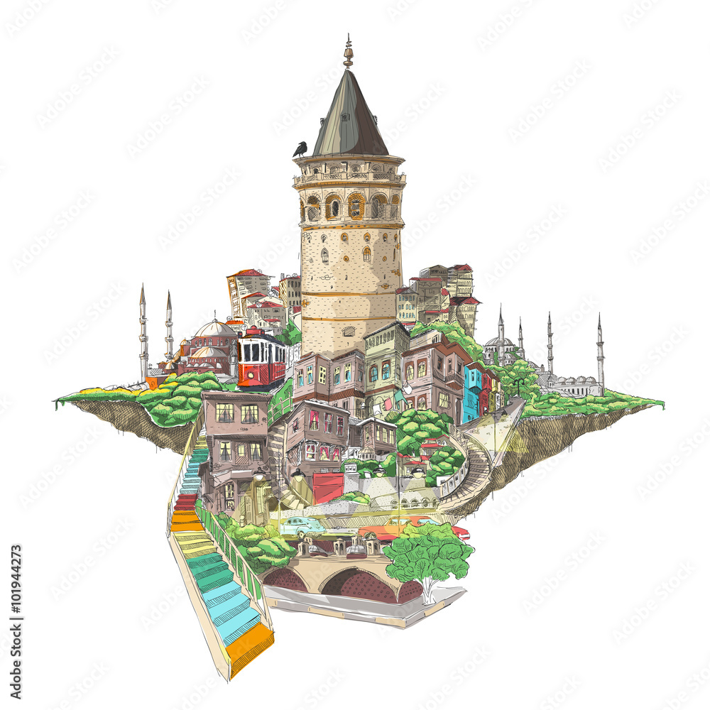Obraz premium istanbul galata tower view