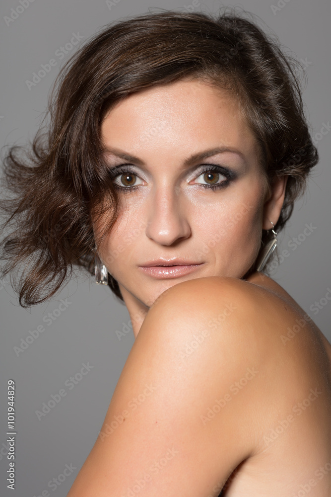 Beautiful woman with naked shoulders Beautiful woman with naked shoulders