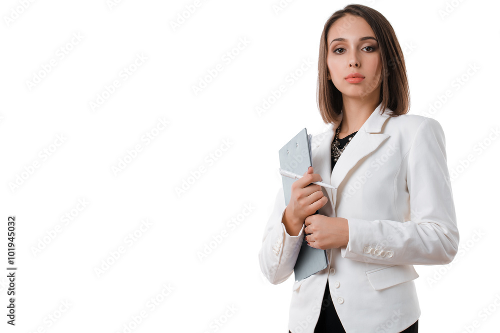 sexy business woman with glasses with the tablet on a white background sexy business woman with glasses with the tablet on a white background