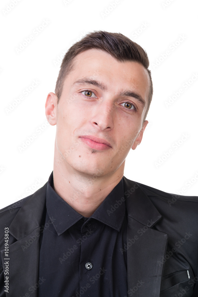 Portrait of young happy smiling business man, isolated over white Portrait of young happy smiling business man, isolated over white