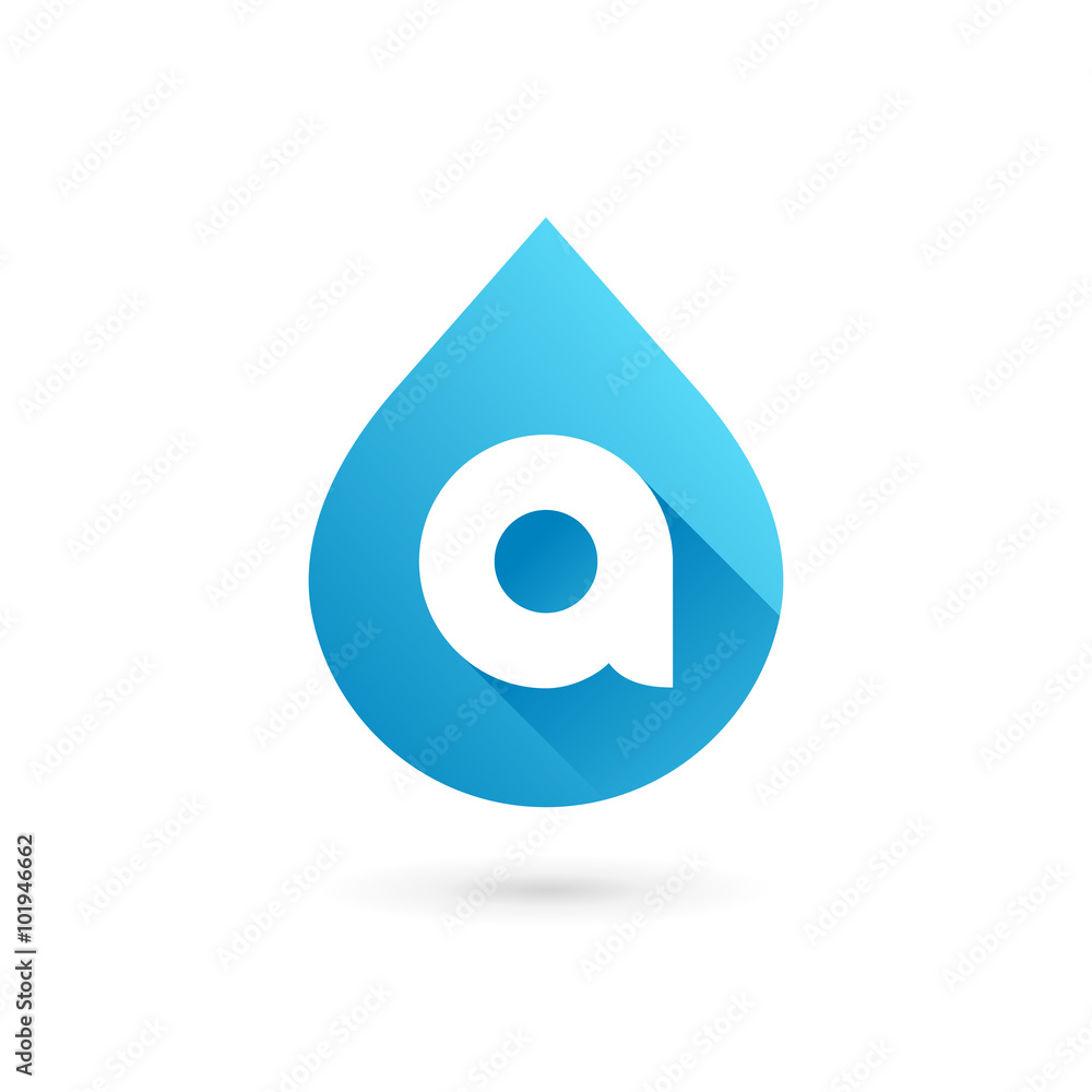 Letter A water drop logo icon design template elements Letter A water drop logo icon design template elements