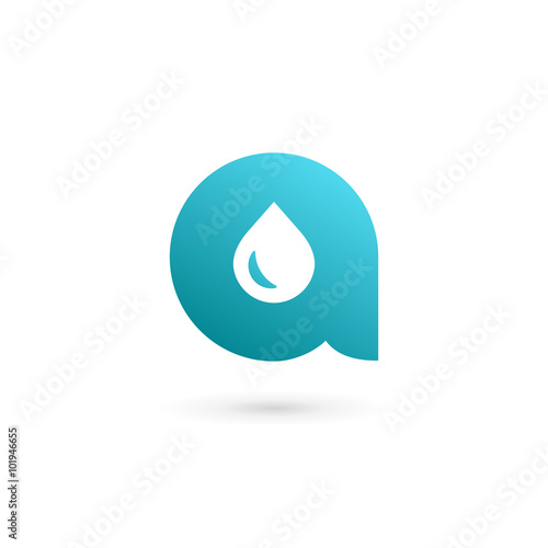 Letter A water drop logo icon design template elements