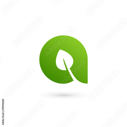 Letter A eco leaves logo icon design template elements