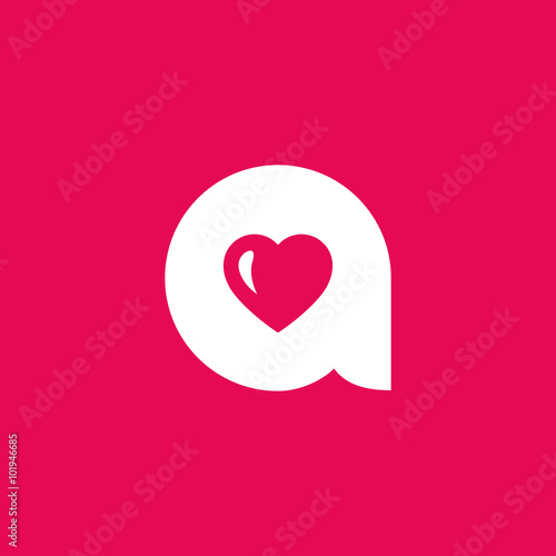 Letter A heart logo icon design template elements