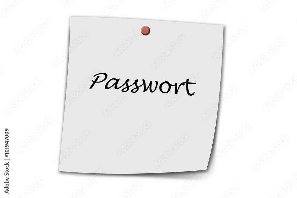 Passwort written on a memo Passwort written on a memo