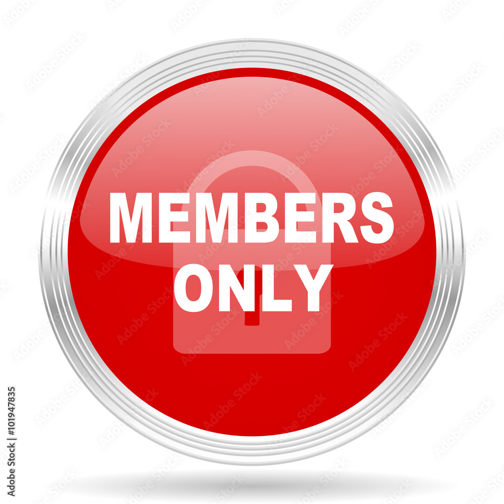 members only red glossy circle modern web icon members only red glossy circle modern web icon