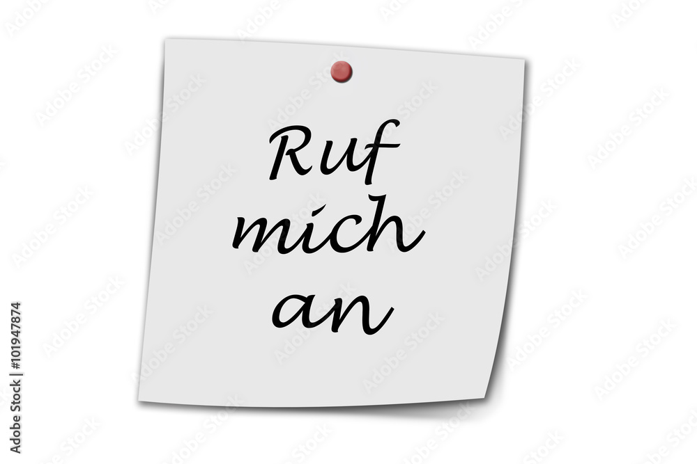 Ruf mich an written on a memo Ruf mich an written on a memo