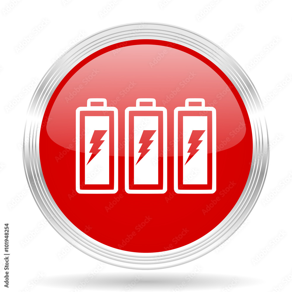 battery red glossy circle modern web icon battery red glossy circle modern web icon